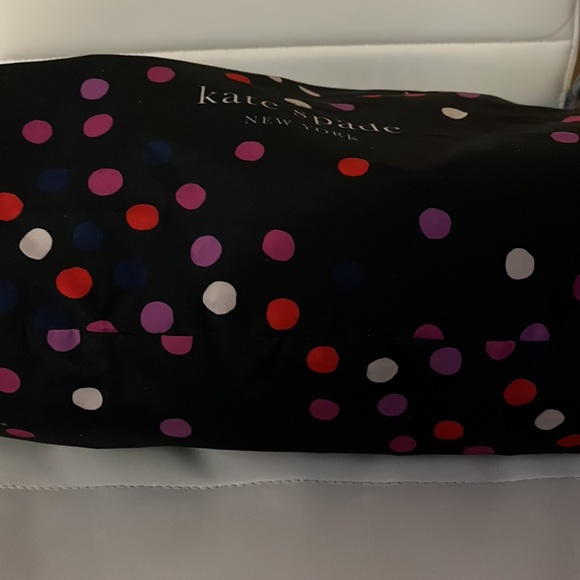Kate Spade large tote black w/a multitude of colors such as white, purple, red - Picture 6 of 8